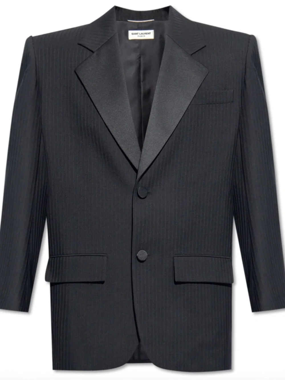 Saint Laurent YSL Runway Oversized Stripe Wool Tuxedo Blazer Jacket